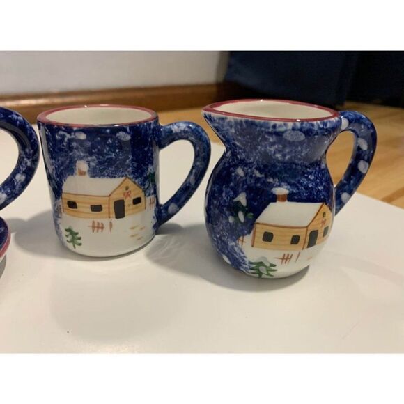 Holiday Miniature ceramic Tea Set made - Picture 3 of 6